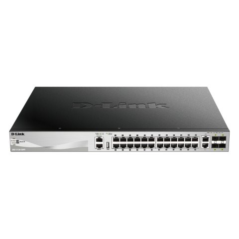 Switch Gestionable L3 D-link Stackable Dgs-3130-30ps e 24p Poe (370w) Giga + 2p 10g + 4p 10g Sfp+ **** Caja Deteriorada****