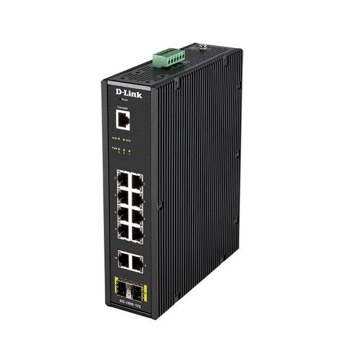 Switch Industrial D-link Dis-200g-12s 10p Giga Y 2p Sfp Carril Din Vlan Qos Igmp