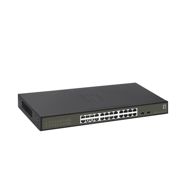 Switch Semigestionable Level One Hilbert 24p Giga + 2p Sfp Giga Carcasa Metalica