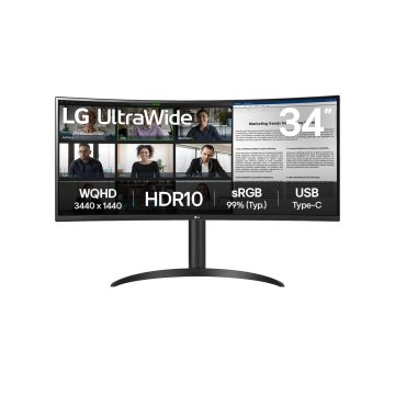 Monitor 34" Ultrawide Curvo Hdmi Displayport Lg 34wr50qk-b Wqhd 3440x1440 Vesa 100x100 2