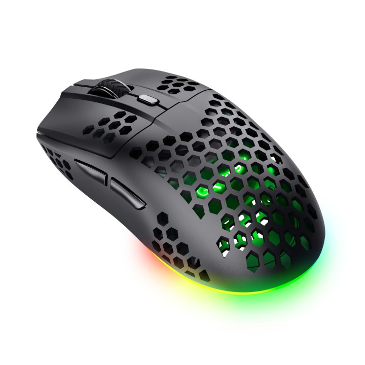 Mouse Optico Inalambrico Trust Gxt 929bk Helox Ultraligero, Iluminacion Led Con Respiracion Negro
