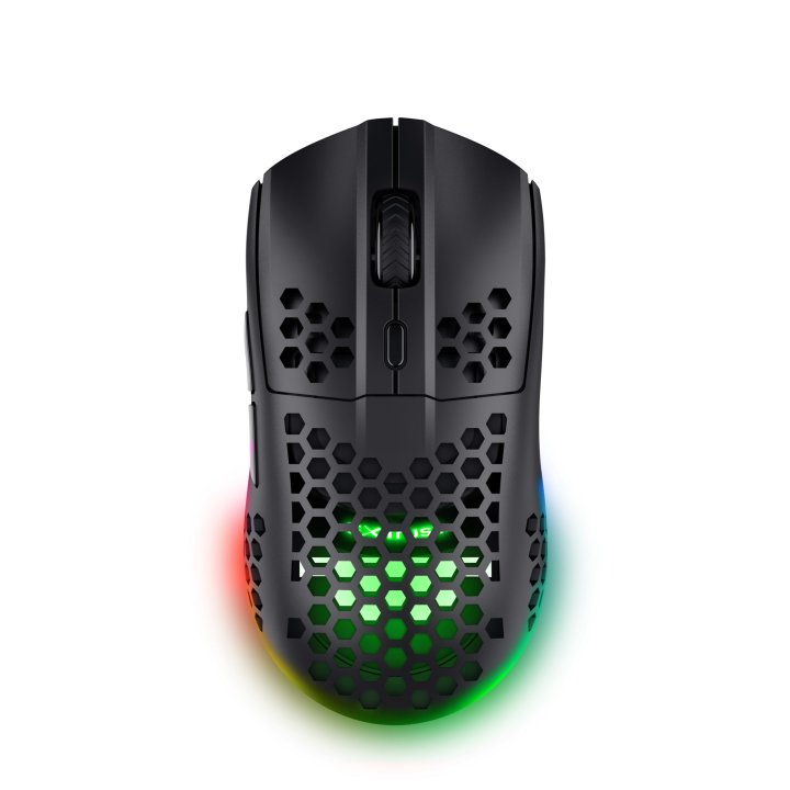 Mouse Optico Inalambrico Trust Gxt 929bk Helox Ultraligero, Iluminacion Led Con Respiracion Negro
