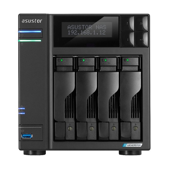 Servidor Nas Asustor Lockerstor As6704t 4 Bahias 3.5" 4 X M.2 Nvme Celeron N5105 Quad Jasper Lake 2.0ghz 4gb 2x2.5gbe Pciex1 