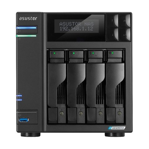 Servidor Nas Asustor Lockerstor As6704t 4 Bahias 3.5" 4 X M.2 Nvme Celeron N5105 Quad Jasper Lake 2.0ghz 4gb 2x2.5gbe Pciex1 