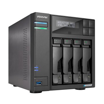 Servidor Nas Asustor Lockerstor As6704t 4 Bahias 3.5" 4 X M.2 Nvme Celeron N5105 Quad Jasper Lake 2.0ghz 4gb 2x2.5gbe Pciex1  2