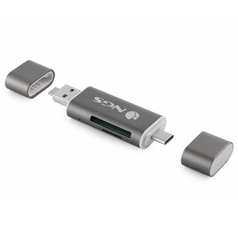 Card Reader Externo Ngs Ally Reader - Para Tarjetas Microsd   Sd - Conectores Usb   Microusb   Usb-c