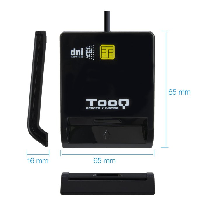 Lector Externo De Dnie Tooq Tqr-211b Usb-c Color Negro
