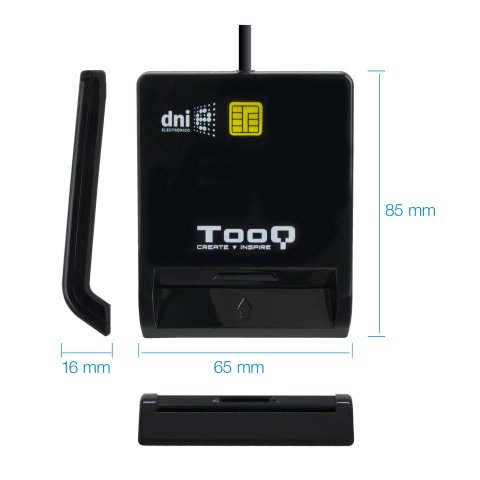 Lector Externo De Dnie Tooq Tqr-211b Usb-c Color Negro