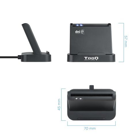 Lector Tarjetas Dnie Tooq Vision Tqr-220b Usb 2.0 Negro