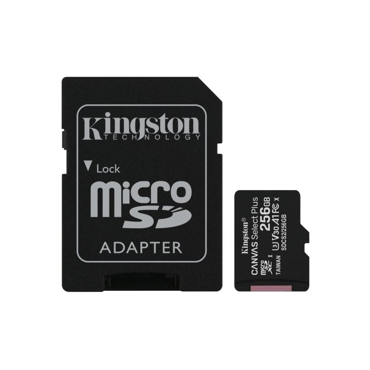 Memoria Sd Micro 256gb Kingston Clase 10 + Adaptador Canvas Select Plus 100mb s Sdcs2 256gb