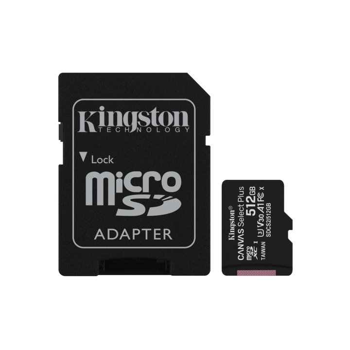 Memoria Sd Micro 512gb Kingston Clase 10 + Adaptador Canvas Select Plus 100mb s Sdcs2 512gb