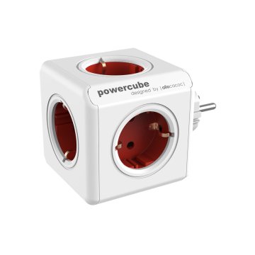 Powercube Original 5 Tomas De Corriente.  Regleta Color White red