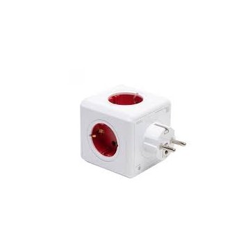 Powercube Original 5 Tomas De Corriente.  Regleta Color White red 2