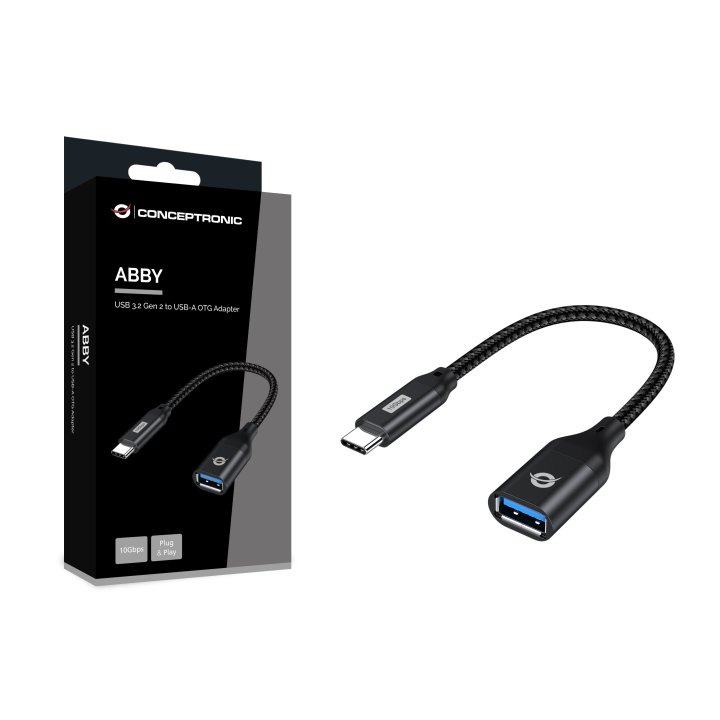 Adaptador Usb-c Conceptronic Abby18b A 1xusb-a 3.2 10 Gbps Hembra Otg 0.2m