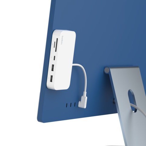 Hub Usb-c Belkin Inc011btwh A 2xusb-a 1xusb-c 1xgb Rj45 1xlector Sd microsd Con Soporte De Montaje