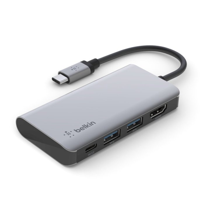 Adaptador Usb-c Belkin Avc006btsgy A 1xusb-c Pd3.0 2xusb 3.0 1xhdmi 4k 100w