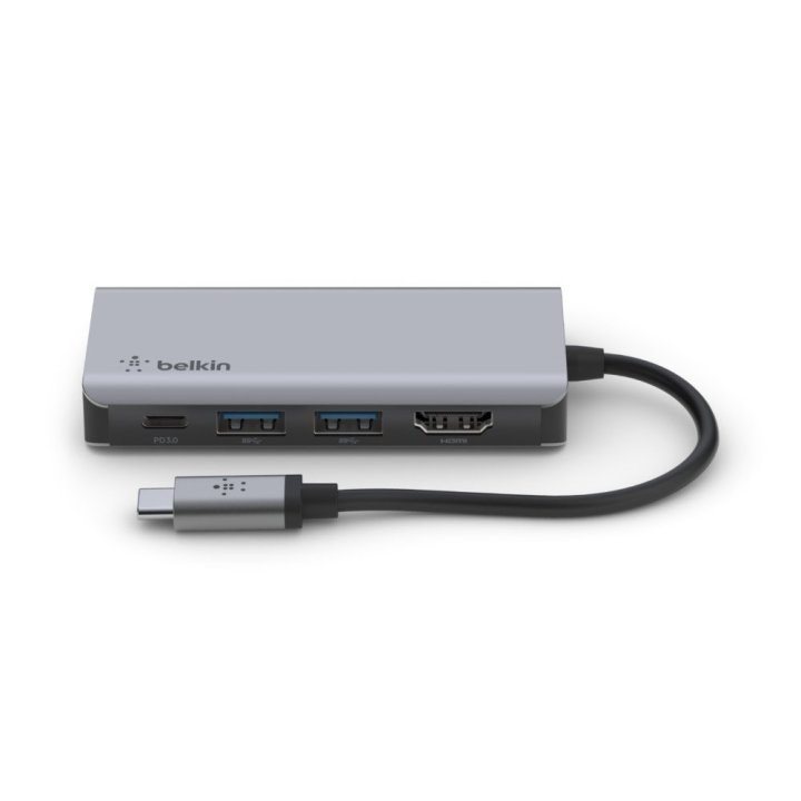 Adaptador Usb-c Belkin Avc006btsgy A 1xusb-c Pd3.0 2xusb 3.0 1xhdmi 4k 100w