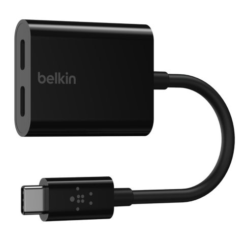 Adaptador Belkin F7u081btblk Usb-c De Audio Y Carga Color Negro