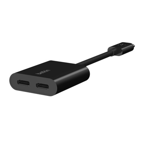 Adaptador Belkin F7u081btblk Usb-c De Audio Y Carga Color Negro