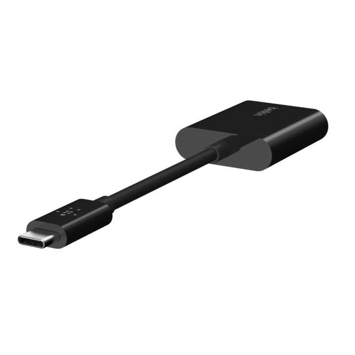 Adaptador Belkin F7u081btblk Usb-c De Audio Y Carga Color Negro