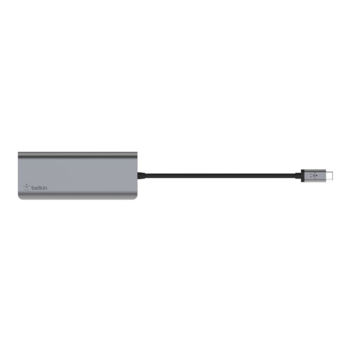 Adaptador Usb-c Belkin Avc008btsgy A 1xusb-c Pd 3.0 1xlector Sd 2xusb-a 3.0 1x1gb Rj45 Pd 100w Color Gris
