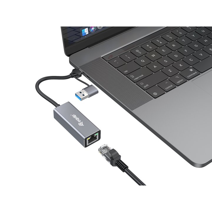 Adaptador De Red Usb-c 3.2 A 2.5gb Rj45 Incluye Adaptador Usb-a Equip
