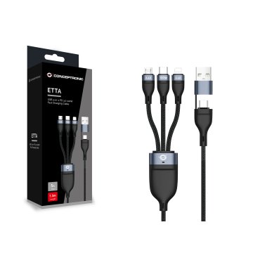Cable Usb 3in1 2m Conceptronic Pd 3.0 100w 20v 5a  480mbps E-mark 2
