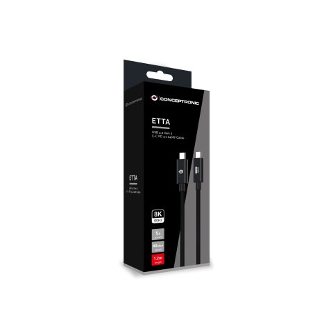 Cable Usb-c Macho A Usb-c Macho 1.2m Conceptronic Usb 4.0 Gen 3 240w 48v 5a 40gbps E-mark