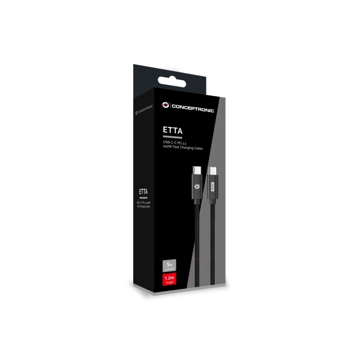 Cable Usb-c Macho A Usb-c Macho 2m Conceptronic Pd 3.1 240w 48v 5a  480mbps E-mark