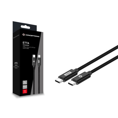 Cable Usb-c Macho A Usb-c Macho 1.2m Conceptronic Pd 3.1 240w 48v 5a  480mbps E-mark