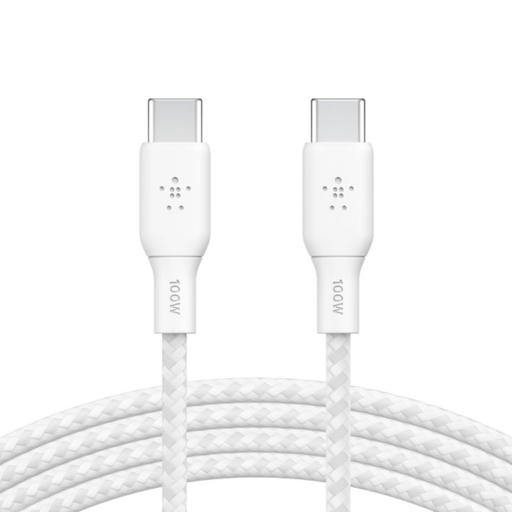Cable Belkin Cab014bt2mwh Usb-c A Usb-c Boost Charge 2m 100w Doble Trenzado Blanco