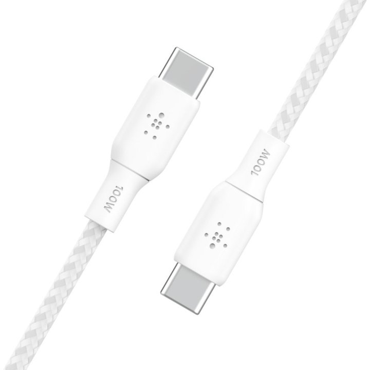 Cable Belkin Cab014bt2mwh Usb-c A Usb-c Boost Charge 2m 100w Doble Trenzado Blanco