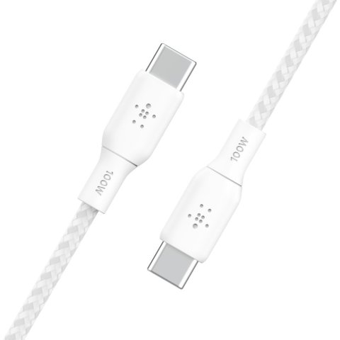 Cable Belkin Cab014bt2mwh Usb-c A Usb-c Boost Charge 2m 100w Doble Trenzado Blanco