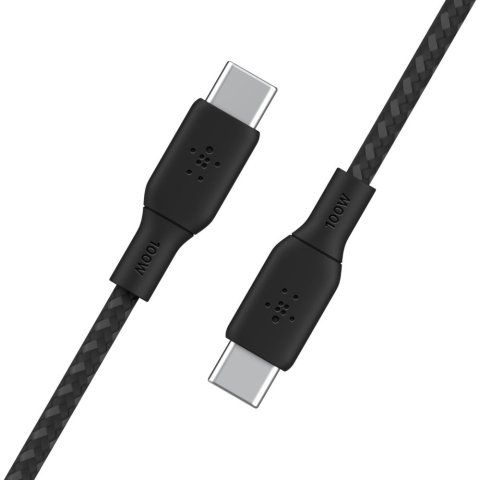 Cable Belkin Cab014bt2mbk Usb-c A Usb-c Boost Charge 2m 100w Doble Tranzado Negro