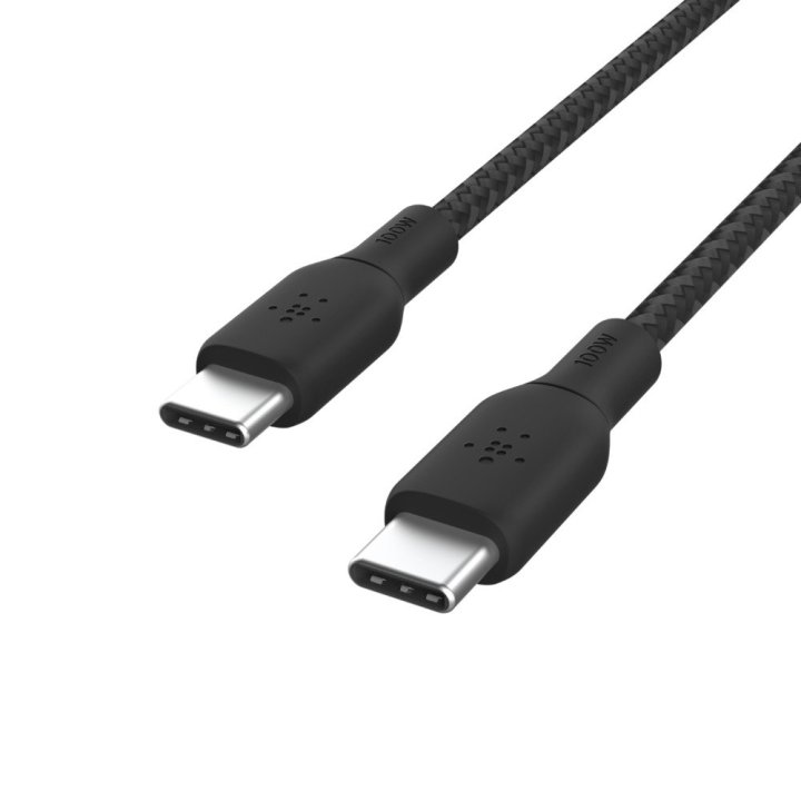 Cable Belkin Cab014bt2mbk Usb-c A Usb-c Boost Charge 2m 100w Doble Tranzado Negro