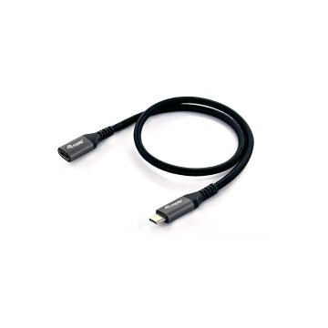 Cable Alargo Usb-c Macho Usb-c Hembra Usb 3.2 Gen 2 1m Transferencia 10g 4k  Carcasa Aluminio Algodon Trenzado Negro