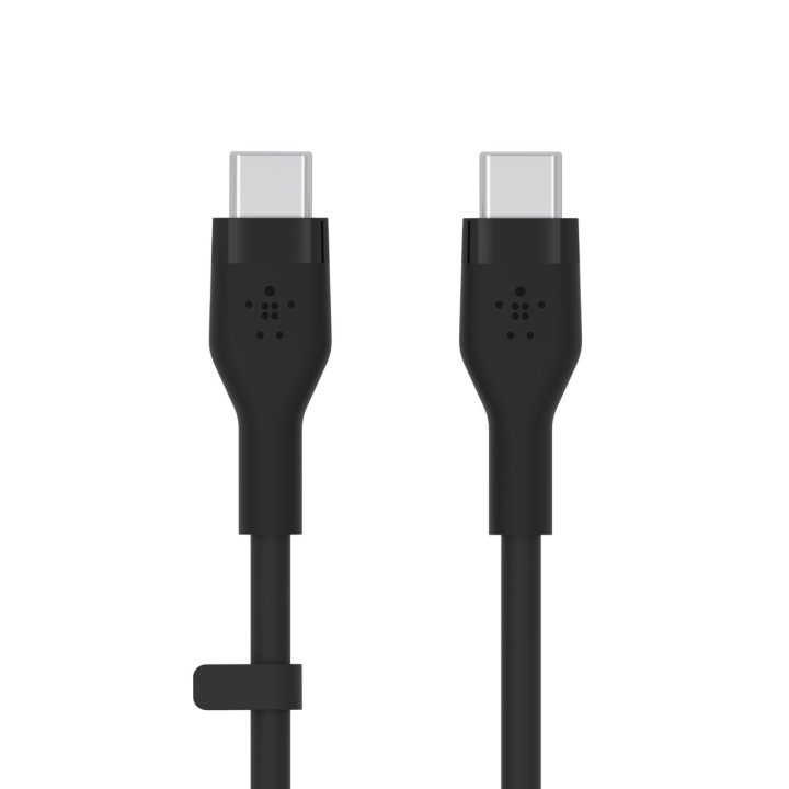 Cable Belkin Cab009bt1mbw2pk Usb-c A Usb-c Boost Charge 1m Silicona Con Clip Pack 2 Blanco negro