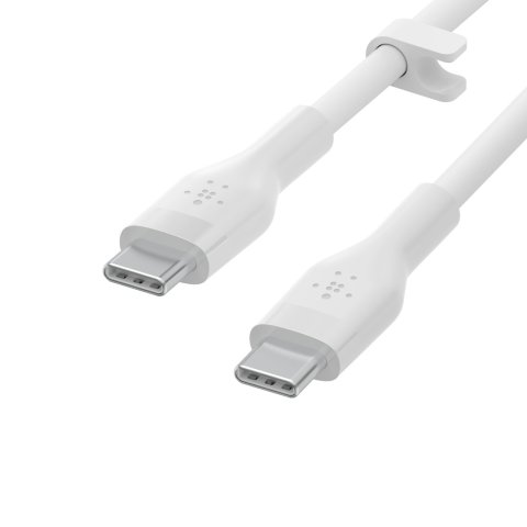 Cable Belkin Cab009bt1mbw2pk Usb-c A Usb-c Boost Charge 1m Silicona Con Clip Pack 2 Blanco negro
