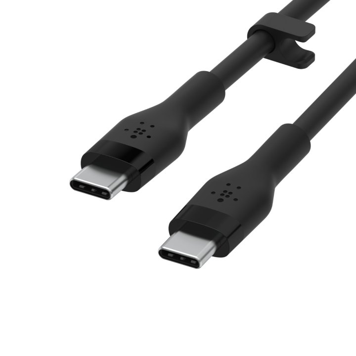 Cable Belkin Cab009bt1mbw2pk Usb-c A Usb-c Boost Charge 1m Silicona Con Clip Pack 2 Blanco negro