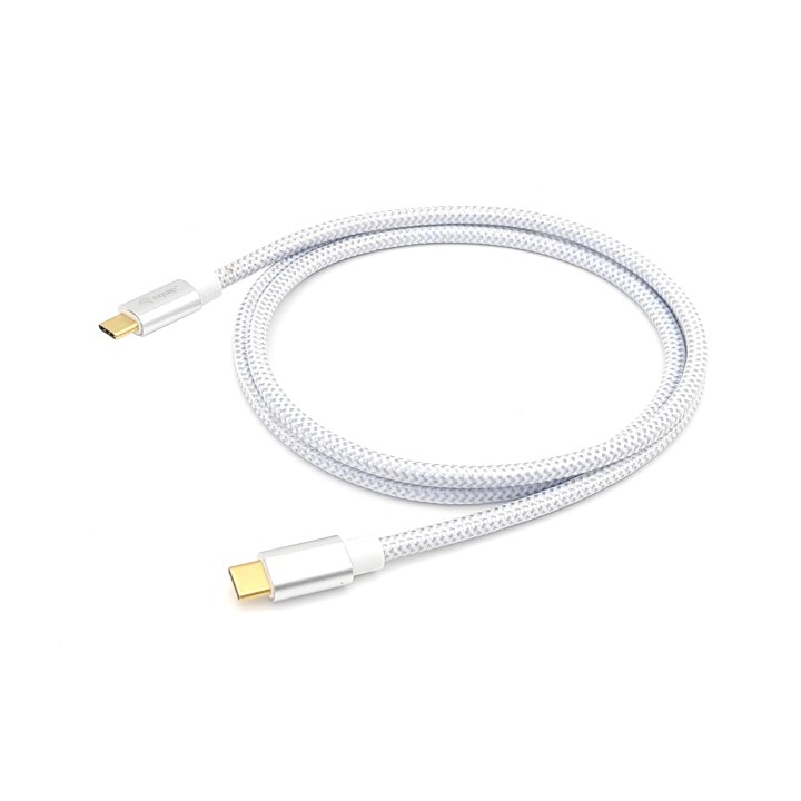 Cable Usb-c Macho Usb-c Macho Usb 3.2 0.5m Transferencia 10g 5a (100w) Color Blanco
