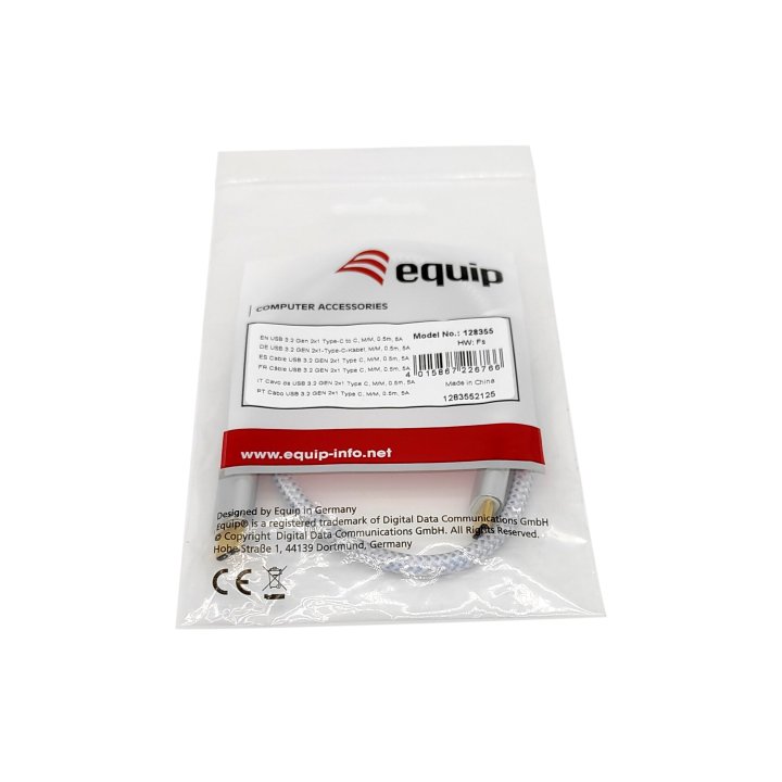 Cable Usb-c Macho Usb-c Macho Usb 3.2 0.5m Transferencia 10g 5a (100w) Color Blanco