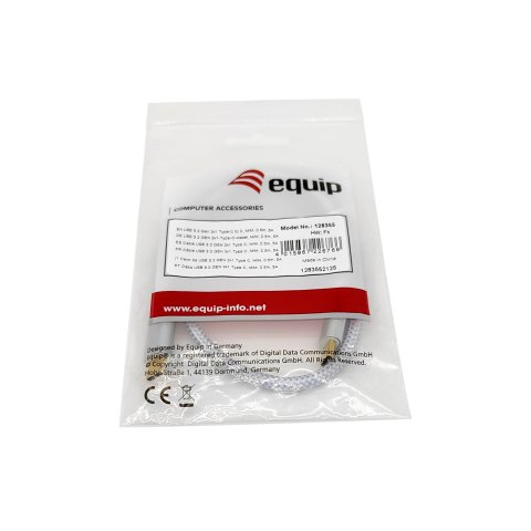 Cable Usb-c Macho Usb-c Macho Usb 3.2 0.5m Transferencia 10g 5a (100w) Color Blanco