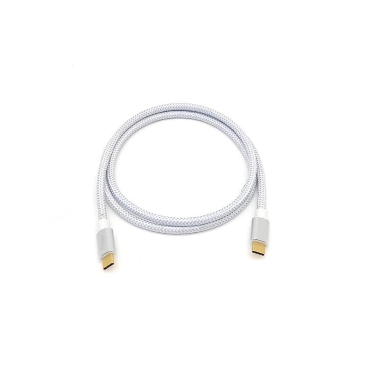 Cable Usb-c Macho Usb-c Macho Usb 3.2 0.5m Transferencia 10g 5a (100w) Color Blanco