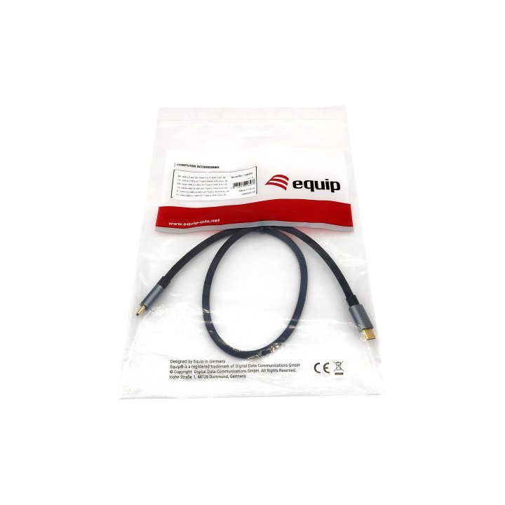 Cable Usb-c Macho Usb-c Macho Usb 3.2 0.5m Transferencia 10g 5a (100w) Color Negro