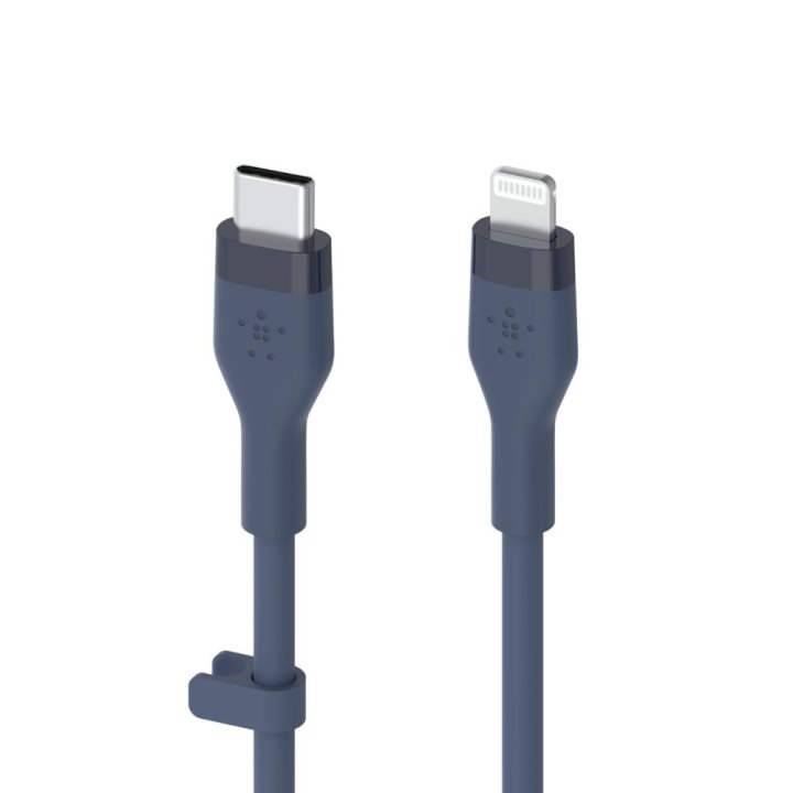 Cable Belkin Caa009bt1mbl Usb-c A Lightning Silicona Clip 1m Azul