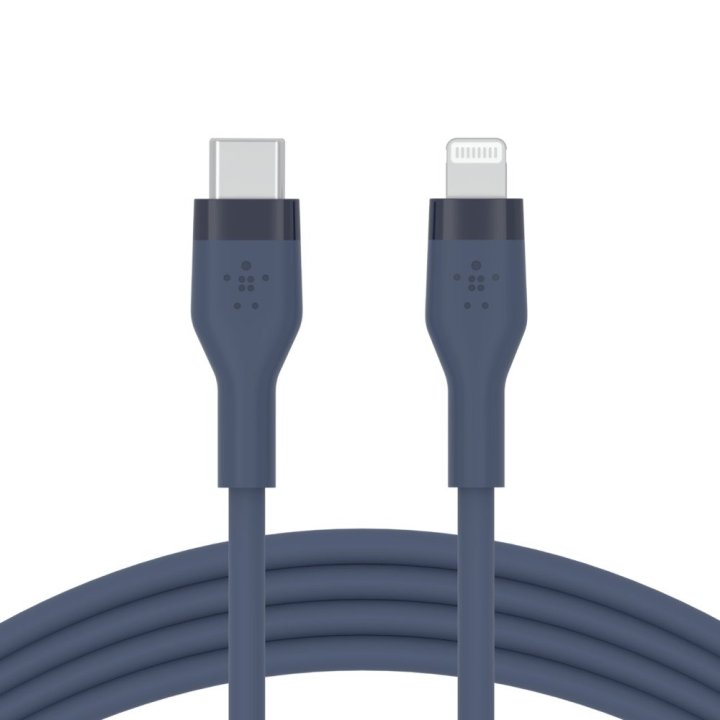 Cable Belkin Caa009bt1mbl Usb-c A Lightning Silicona Clip 1m Azul