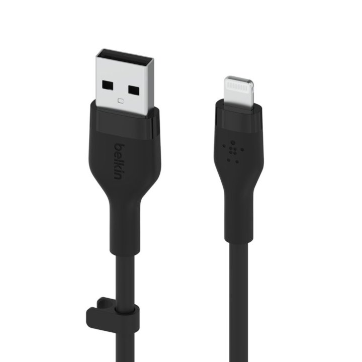 Cable Belkin Caa008bt1mbk Usb-a A Lightning Silicona Clip 1m Negro