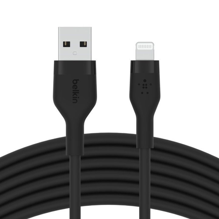 Cable Belkin Caa008bt1mbk Usb-a A Lightning Silicona Clip 1m Negro