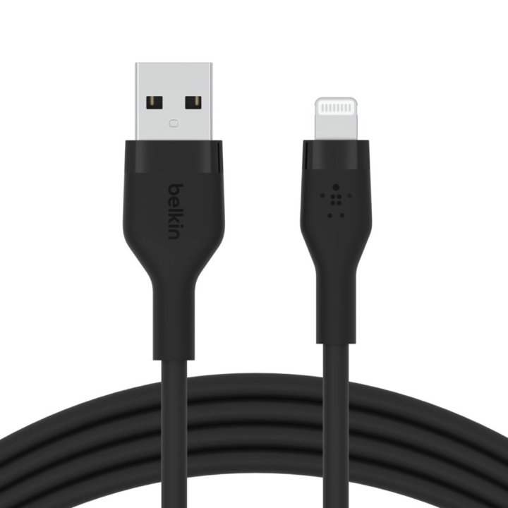 Cable Belkin Caa008bt1mbk Usb-a A Lightning Silicona Clip 1m Negro