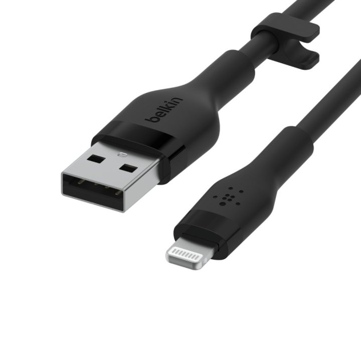 Cable Belkin Caa008bt1mbk Usb-a A Lightning Silicona Clip 1m Negro